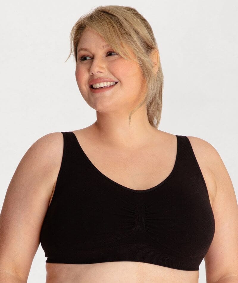 Underbliss Seamless Bamboo Blend Comfort Wire-free Bra 2 Pack - Black/Frappe - Image 3