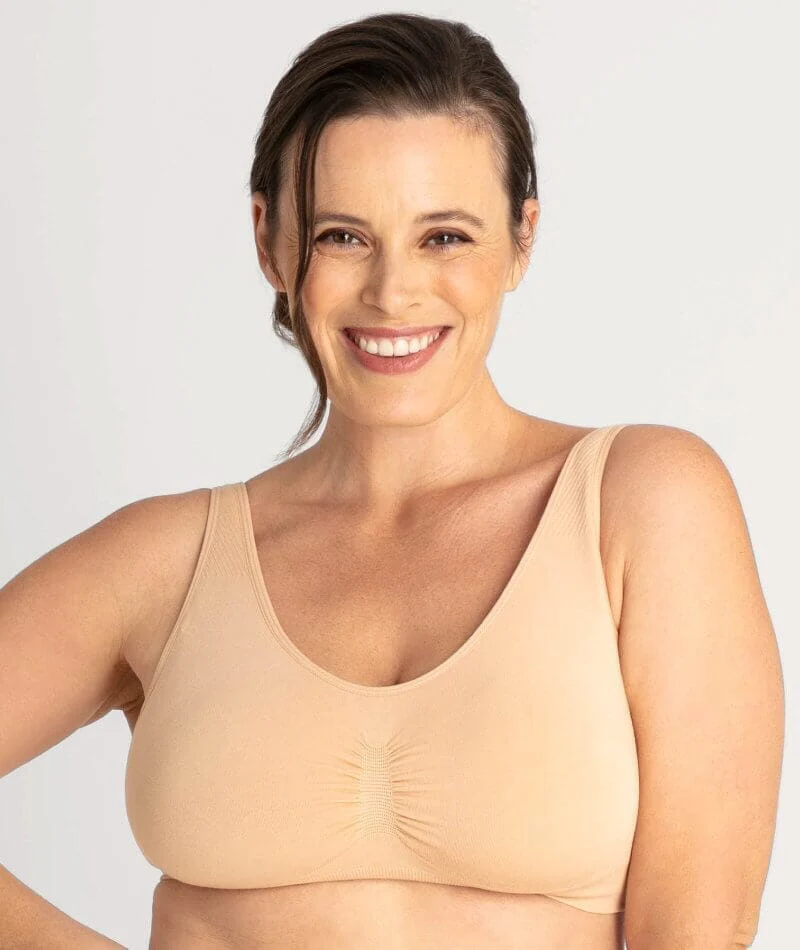 Underbliss Seamless Bamboo Blend Comfort Wire-free Bra 2 Pack - Black/Frappe - Image 6