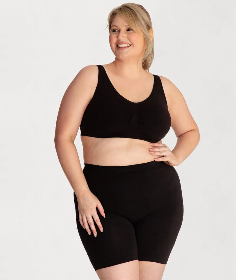 Underbliss Seamless Bamboo Blend Comfort Wire-free Bra - Black - Image 11