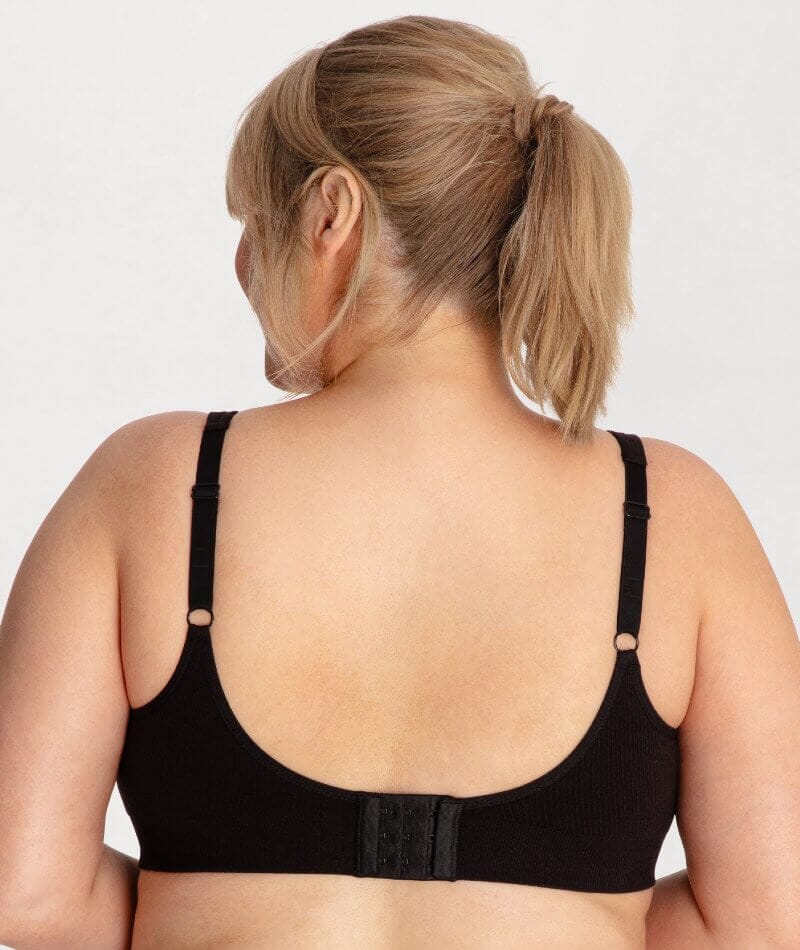 Underbliss Seamless Bamboo Blend Comfort Wire-free Bra - Black - Image 3