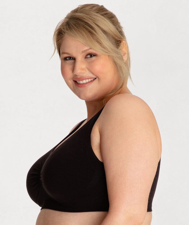 Underbliss Seamless Bamboo Blend Comfort Wire-free Bra - Black - Image 6