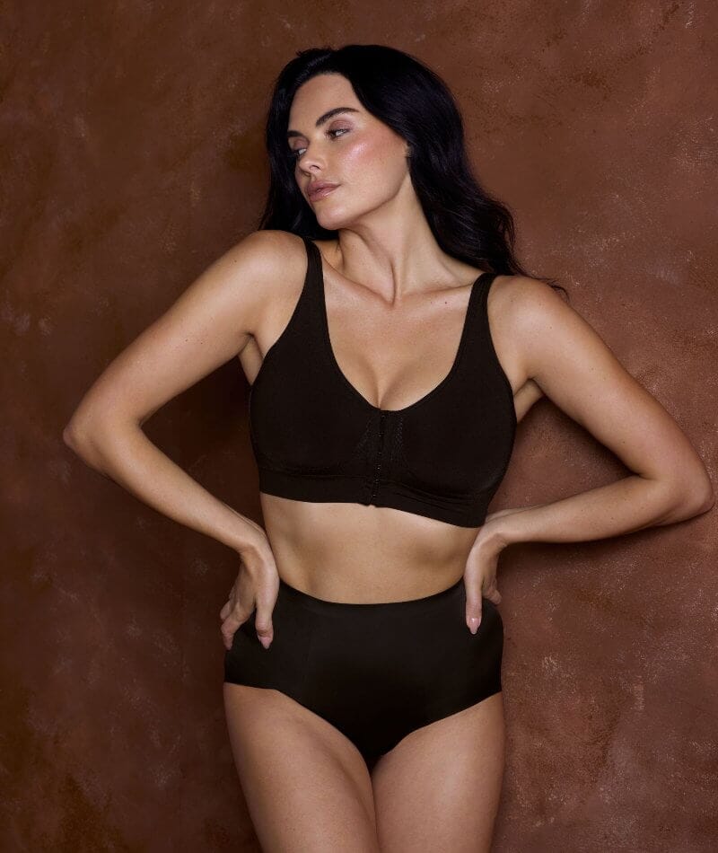 Wacoal B-Smooth Front-Closure Wire-free Bralette - Black - Image 3