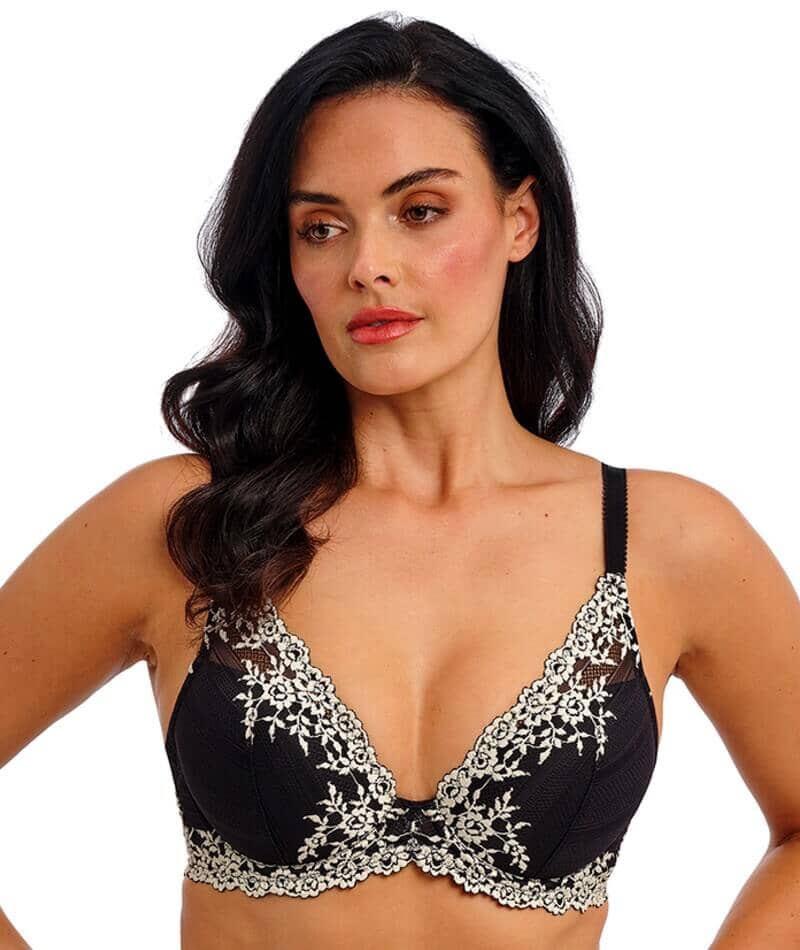Wacoal Embrace Lace Plunge Underwire Bra - Black - Image 5