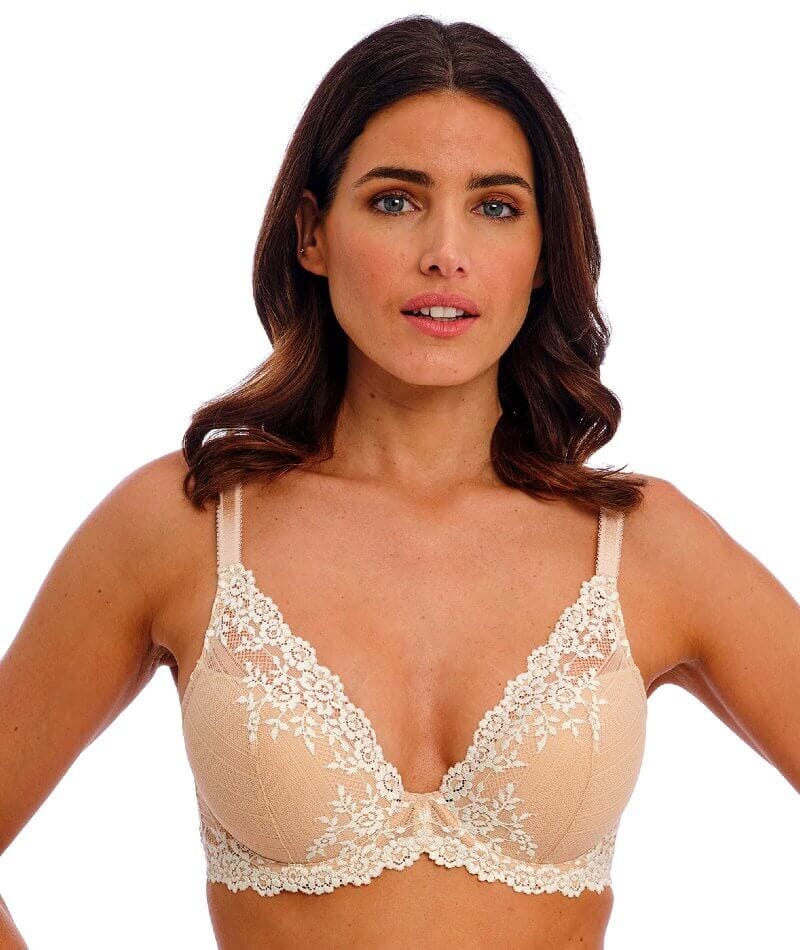 Wacoal Embrace Lace Plunge Underwire Bra - Naturally Nude / Ivory - Image 6