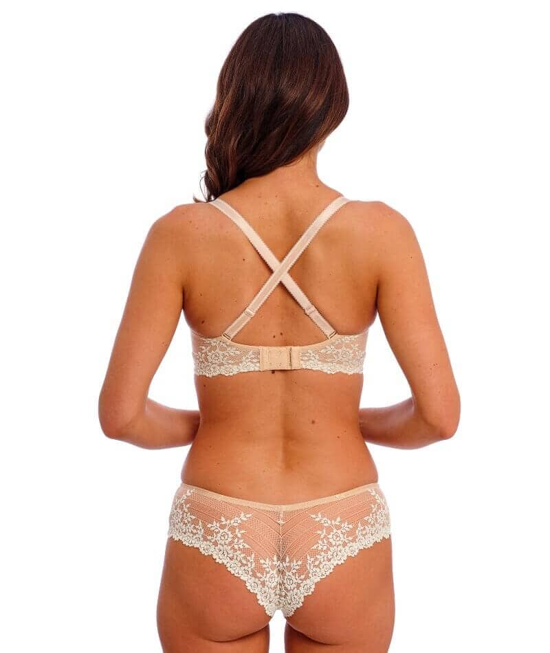 Wacoal Embrace Lace Plunge Underwire Bra - Naturally Nude / Ivory - Image 9