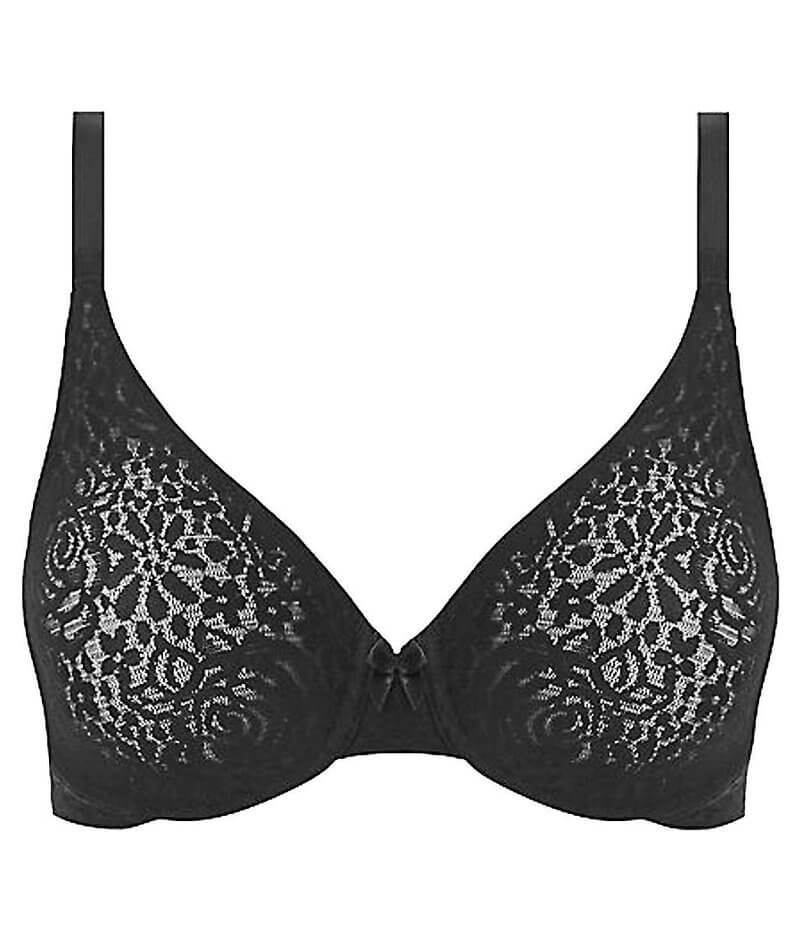 Wacoal Halo Lace Moulded Underwire Bra - Black - Image 10